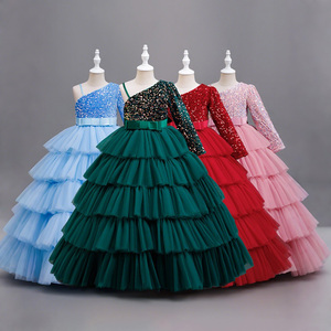 Cô Gái Thanh Lịch Công Chúa Ăn Mặc Duy Nhất Vai Dài Tay Áo Tầng Bánh Hai Lớp Ăn Mặc Cho Đám Cưới Bên Mùa Hè Cross Biên Giới Nền Tảng - Product Image 1