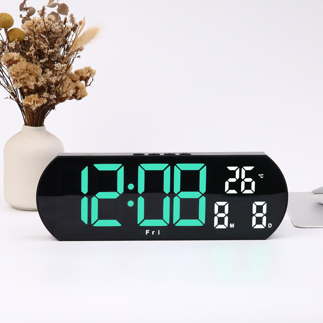 Factory Direct Sales for LED Clock with Temperature and Date Display Adjustable Brightness Alarm Clock Digital Wall Clock