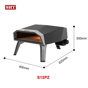 Thương Mại Ngoài Trời Gas BBQ Grill Đốt Lò Nướng Bánh Pizza 306 Nhà Bếp Bằng Thép Với Gas Burner