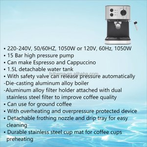 <span class=keywords><strong>Cafetera</strong></span> <span class=keywords><strong>Italiana</strong></span> Manual de <span class=keywords><strong>Acero</strong></span> <span class=keywords><strong>Inoxidable</strong></span> Thema de 20 Bares de Alta Presión para Capuchino y Espresso con Espumador de Leche - Product Image 3
