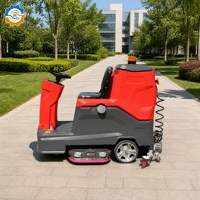 Nettoyeur de sol professionnel électrique autoporté ROD 900 mm 8100 m²/h à double brosse pour centres commerciaux et parkings