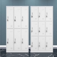 Armoire de classement multi-portes verrouillable en acier avec tiroirs - Design moderne pour usage commercial