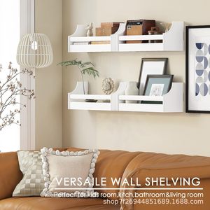 Étagère murale en bois massif blanc à 3 niveaux pour chambre d'enfant, organiseur de livres - Product Image 3