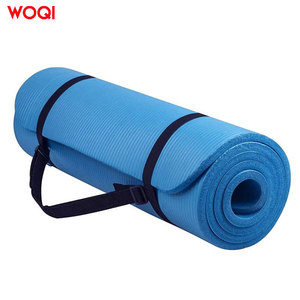 Tapis de yoga Woqi 6 mm d'épaisseur, pliable, antidérapant, en TPE, pour la gym, les entraînements et les exercices à domicile, bleu paon, forme rectangulaire - Product Image 4