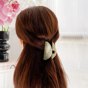 Pince à cheveux en acétate nacré de haute qualité, forme éventail, avec accents de strass, finition brillante, logo personnalisé, unisexe, Halloween, mariage - Product Image 6