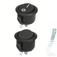 Interrupteur à bascule rond SPST 2 positions ON-OFF 2 broches 20 mm 10A/250VAC IP53 Plastique T85 1e4