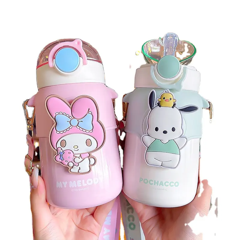 Botuอะนิเมะ570มิลลิลิตรกระติกน้ําร้อนอะนิเมะน่ารักCinnamoroll Melody Kuromiของขวัญนักเรียนแบบพกพาเดินทางสแตนเลสถ้วยน้ําขวด