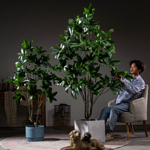 Adornos interiores para el hogar, grandes plantas artificiales, bonsái, árboles artificiales de pie de pato - Product Image 2