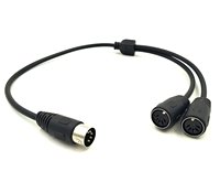 MIDI 5-Pin DIN Splitter Y Câble Adaptateur Mâle à Double 2 x DIN-5 Femelle Extension Audio Câble 1 à 2 Splitter Adaptateur MIDI Câble