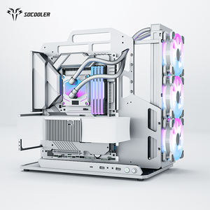 Socooler SOC-J <span class=keywords><strong>haut</strong></span> <span class=keywords><strong>de</strong></span> <span class=keywords><strong>gamme</strong></span> Mid Tower Gaming Computer Case ATX Mid Tower avec panneau en verre trempé pour les joueurs <span class=keywords><strong>PC</strong></span> - Product Image 2