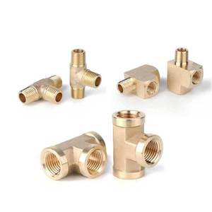 Nissin Brass T-Type Tee NPT Threaded Internal External Pipe Fitting For Air Water Pipe - Product Image 1