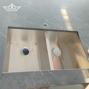 Goldtop Stone <b>Black</b> Basecolor 5039 Laurent Calacatta Artificial Quartz Countertops with Waterfall for Luxury Apartment Project - Product Image 4