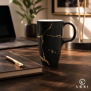 Mug à café en céramique Kawaii avec couvercle <span class=keywords><strong>et</strong></span> cuillère, motif visage de chat rose <span class=keywords><strong>et</strong></span> noir, tasse de voyage en porcelaine pour la maison, le bureau ou comme cadeau - Product Image 3