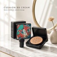 Krim BB Mineral Cushion Grosir, Foundation Kompak Warna Beige Alami, Puff Membran Bionik, Tahan Lama, Tabir Surya, Riasan untuk Semua Jenis Kulit