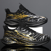 Chaussures de sport légères à tige en mesh respirant pour hommes, imprimé graffiti tendance, chaussures de course, logo personnalisé OEM, vente en gros de chaussures pour hommes