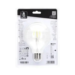 Ampoule LED à filament E27 G95 6W transparente, idéale pour l'éclairage décoratif et l'économie d'énergie. - Product Image 3