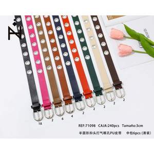 Cintura Zi Fashion 3Cm in PU con fibbia ad anello a D, abbigliamento casual per donna e uomo - Product Image 1