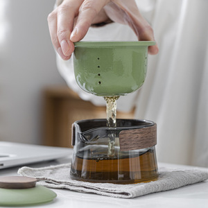 Juego de té de viaje de cerámica de diseño moderno, portátil, pequeño, para deportes al aire libre, taza exprés, una <span class=keywords><strong>olla</strong></span>, tres tazas, juegos de té de café - Product Image 2