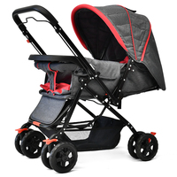 Voitures pour bébés. Poussette de voyage légère pour bébé, poussette pliable en acier rose avec poignée réversible