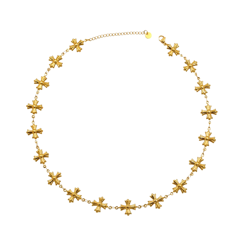 Vintage Roman Byzantine Style 18K Gold Plated Stainless Steel Cross ...