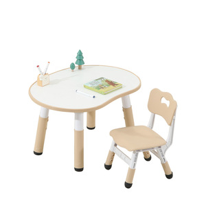 Peanut Table Children's <b>Desk</b> And Chair Set 80x60cm Height Adjustable For <b>Study</b> And Early Education - Product Image 3
