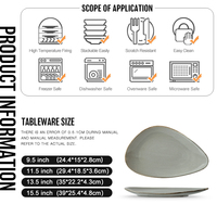 Plats de service en porcelaine japonaise de haute qualité, irréguliers, réactifs, gris, émaillés, et assiettes à sushi en céramique pour restaurant