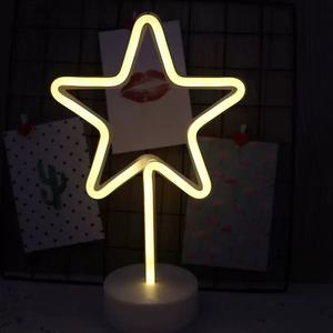 Lámpara de Noche LED con Forma de Estrella, Funciona con Pilas, Luz LED de Neón, Blanco Cálido, IP44 Impermeable, Color <span class=keywords><strong>Rosa</strong></span>, Certificación CE/ROHS, 50000 Horas de Duración - Product Image 3