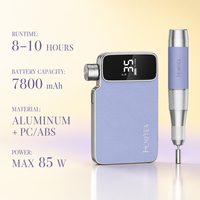 Machine à ongles sans fil Purple Coreless 7800mAh Max 85W, lime à ongles électrique pour usage professionnel en salon de manucure, prise en charge OEM ODM