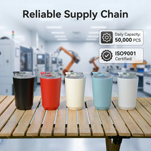 Vente en gros de tasses à café isothermes en acier inoxydable 304 écologiques, conserveront les boissons chaudes/froides, couvercle rabattable anti-fuite, cadeaux promotionnels - Product Image 6