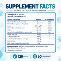 Capsules de soutien pour la santé du nerf sciatique, à base de plantes, avec acide alpha-lipoïque et curcuma – Vente chaude OEM