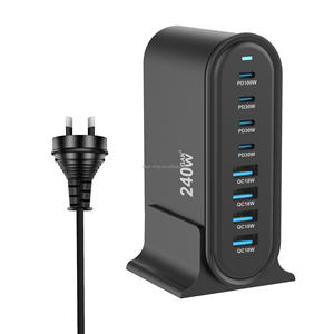Multipropósito más <span class=keywords><strong>barato</strong></span> Puerto múltiple rápido teléfono <span class=keywords><strong>celular</strong></span> tipo C carga de viaje adaptador Usb de escritorio 240W vatios cargador Gan móvil - Product Image 5