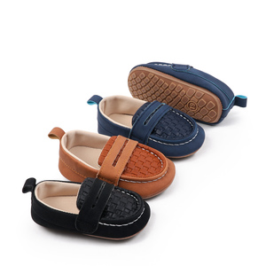 Mocassins à semelle souple pour bébés garçons - Mocassins en cuir PU antidérapants avec sangle tressée, chaussures de marche légères pour tout-petits - Product Image 2