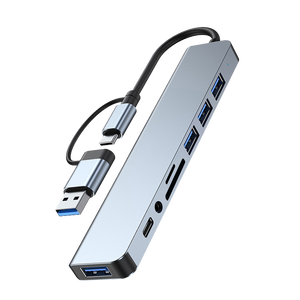 Estación de acoplamiento 8 en 1 USB3.0 + USB2.0 * 3 + Transferencia de datos de la <span class=keywords><strong>USB</strong></span>-<span class=keywords><strong>C</strong></span> + TF + SD + 3,5mm Audio Tipo-<span class=keywords><strong>c</strong></span> <span class=keywords><strong>Usb</strong></span> <span class=keywords><strong>Hub</strong></span> Splitter para Lapt - Product Image 4
