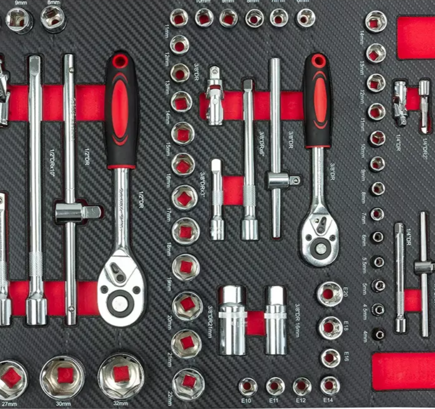 Набор инструментов для механического ремонта из углеродистой стали с внутренней подложкой EVA, 420 шт.