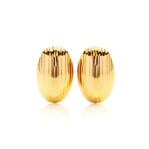 Boucles d'oreilles tendance en acier inoxydable 316L plaqué or PVD, durables et résistantes, forme ovale - Product Image 2
