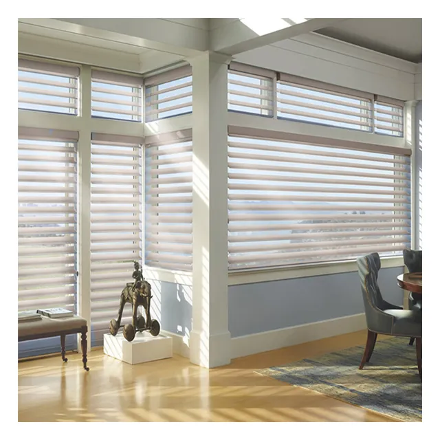 Cortinas de rolo para janelas motorizadas Shangri-La, cortinas tubulares com controle remoto e luz de filtragem UV, com bateria para motorizados