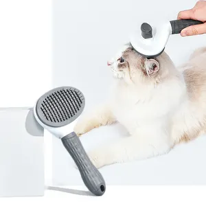 Peigne de nettoyage pour animaux de compagnie, brosse autonettoyante pour chien, peigne à aiguilles pour chat