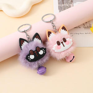 Llavero con colgante de felpa de <span class=keywords><strong>gato</strong></span> de la suerte con campana de dibujos animados, bolso escolar, muñeca de mejor amigo, regalo para máquina expendedora - Product Image 4