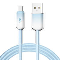Câble de données de charge rapide 3A en nylon tressé transparent durable de 1 m avec interface Type-C/USB pour imprimante, prix usine OEM/ODM