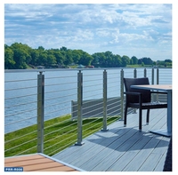 Système de garde-corps de terrasse extérieur PRIMA pour villa traditionnelle, en acier inoxydable 304 brossé, fixation au sol, garantie 5 ans