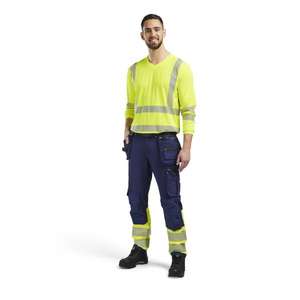 Blaklader-199316428933C56 Hi-Vis 4-Way-stretch กางเกงสีกรมท่า/สีเหลือง-EAN 7330509716304 HI-VIS Workwear - Product Image 3