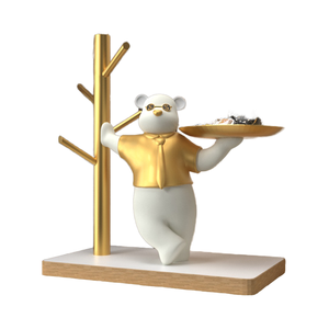 Ours créatif en résine ornement violent porte d'entrée stockage clé Sculpture Art pour maison bureau pour bijoux et pendaison de crémaillère cadeau - Product Image 5