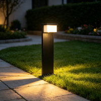Lampe de jardin LED extérieure moderne, lampadaire de jardin noir rectangulaire, éclairage de chemin pour villa, cour et aménagement paysager