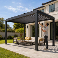 Pergola Bioclimatique Autoportante sur Mesure 3x4 3x5 4x4 5x4 6x4 en Aluminium Moderne de Luxe pour Jardin