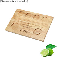 Plateau de service rectangulaire en bois de luxe personnalisable et écologique pour vin, gravé, idéal pour les fêtes - Vente en gros
