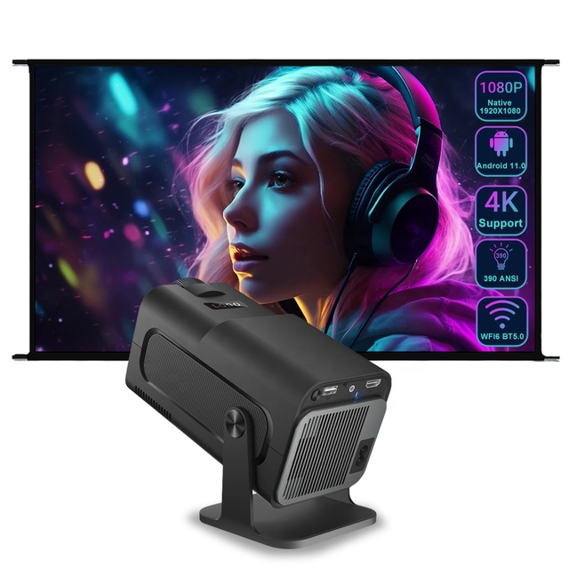 New Arrival HY320 Portable Projetor Android11 Dual Wifi6 H713 BT5.0 Allwinner H713 Flexible Home Cinema Upgrade From HY300