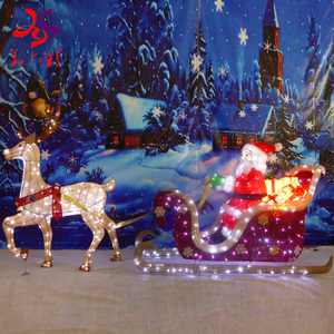 Decoración al aire libre personalizada, luces de modelado iluminadas en 3D, <span class=keywords><strong>Reno</strong></span> con trineo, motivo de Navidad, gran oferta - Product Image 5