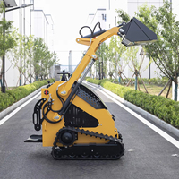 Mini Skid Steer Loader Backhoe Kapasitas 700kg Traktor Multifungsi Pemuat Depan