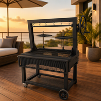Barbecue de luxe en acier au carbone robuste, grill argentin Santa Maria en fonte, cuisson en extérieur, fabricant OEM/ODM
