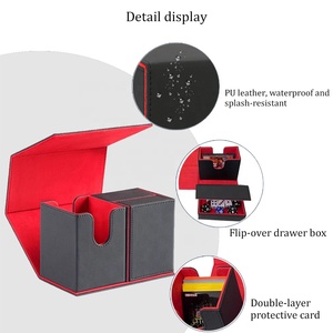 Boîte de rangement Torson à double couche pour 160+ cartes de jeu avec compartiment à dés, tiroir rabattable et séparateur en PP pour joueurs MTG TCG - Product Image 3